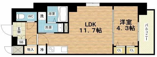 LA GRACE FUKUSHIMAⅡ【4階】の間取り