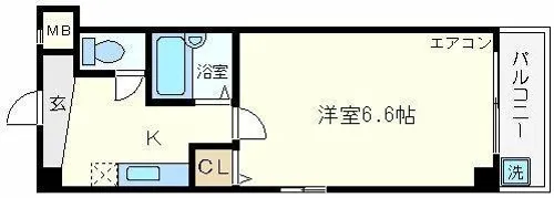 ベルフレージュ南堀江【6階】の間取り