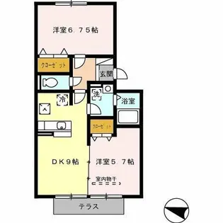 グランディールⅡ【202号室】の間取り