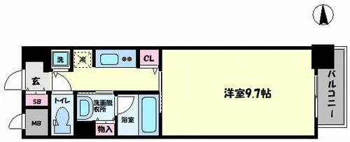 インザグレイス天神橋【14階】の間取り