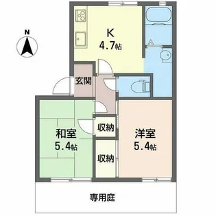 メゾン ウエストメドー【A103号室】の間取り