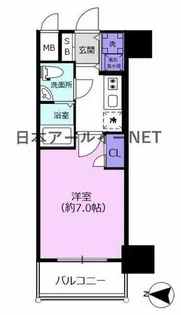 ベルエ難波西【13階】の間取り