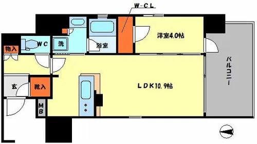 OPUS RESIDENCE SHINSAIBASHI SOUTH【11階】の間取り