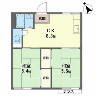 エクセレート泉大津【0105号室】の間取り