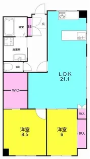 ローズハイツ夙川【115号室】の間取り