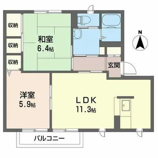 セントポーリアA.B【2階】の間取り