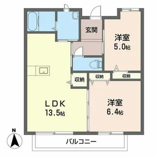 和歌浦ガーデンテラス【0202号室】の間取り