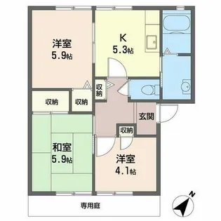 ベネッセ宮前【0102号室】の間取り