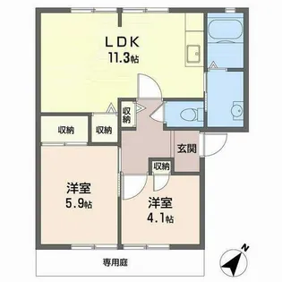 ベネッセ宮前【0102号室】の間取り