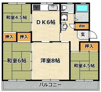 ひよどり台6団地31号棟【302号室】の間取り