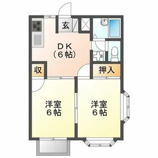 エルディム藤【2階】の間取り