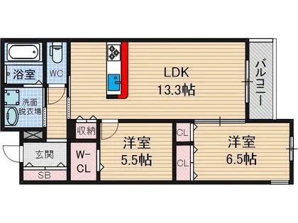 レジデンス竹橋【2階】の間取り
