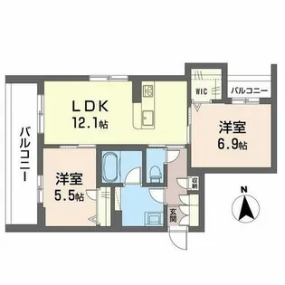 ブライラント【0201号室】の間取り