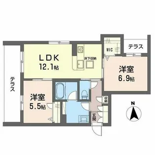 ブライラント【0101号室】の間取り