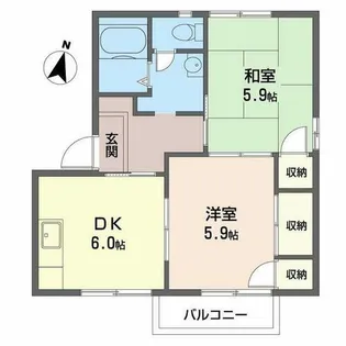 2DKの間取り画像