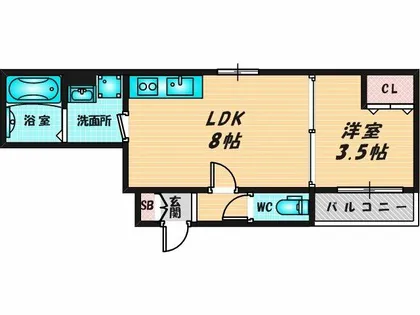 ヨハク 瓢箪山【1階】の間取り