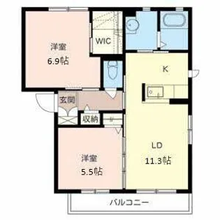 シャーメゾン新堂III【0202号室】の間取り