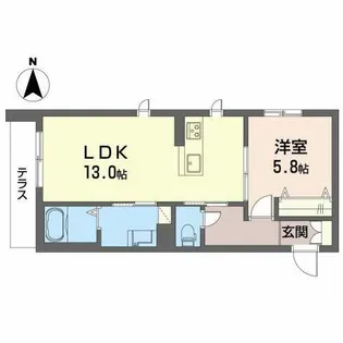 フォンテーヌ西紺屋【0101号室】の間取り