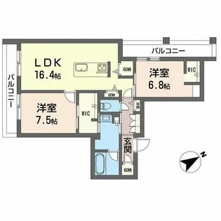 シャーメゾン草津プレミア【3階】の間取り