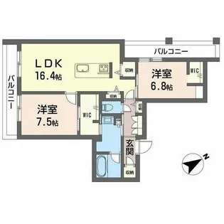 シャーメゾン草津プレミア【4階】の間取り