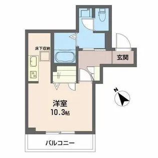 エアフォルク河原【1階】の間取り