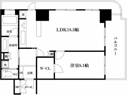 リーガルタワー船場【19号室】の間取り