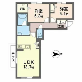 クレーンハピネス【1階】の間取り