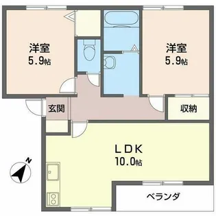 ヴィラ・ディアマンテ【B203号室】の間取り