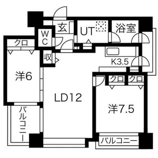 ノヴァ知事公館前【5階】の間取り