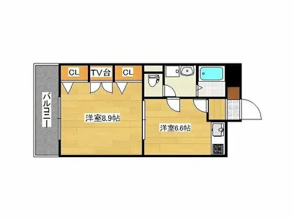 コスモス小倉駅前Ⅱ【6階】の間取り