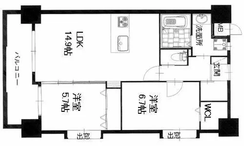 ZEGUNA【15階】の間取り