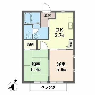 セントポーリア鴻池【0101号室】の間取り