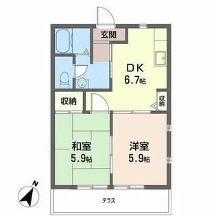 セントポーリア鴻池【0101号室】の間取り