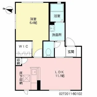 ウィスティリア神岳 B棟【1階】の間取り