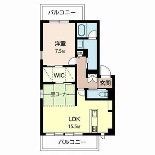 ヴィラソレーユ古曽部町AB【B205号室】の間取り