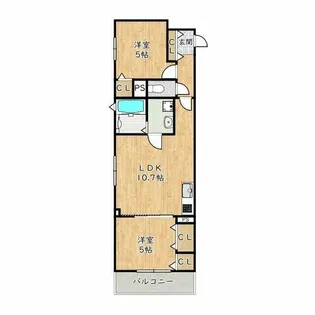 クリエオーレ菊水町【2階】の間取り