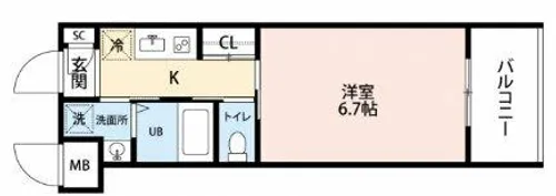 アミュゼ城野【2階】の間取り