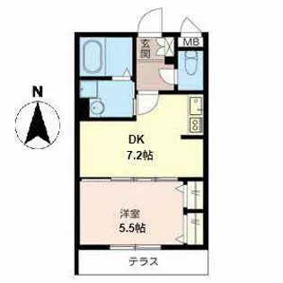 シャーメゾン北花田【0106号室】の間取り