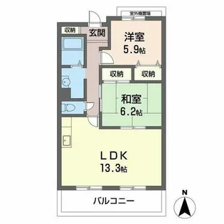 グリーンメゾン弐番館【0205号室】の間取り