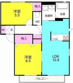 アメニティ大原Aウエスト【202号室】の間取り
