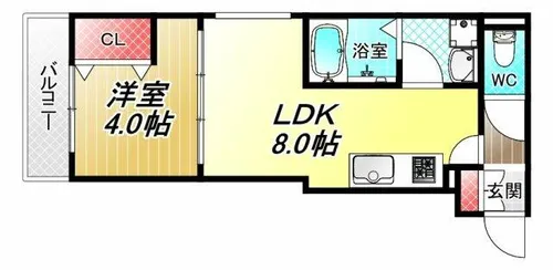 D porta girasole【3階】の間取り