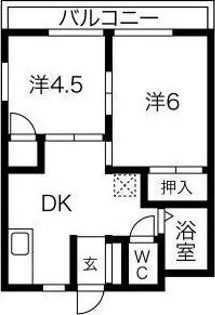 グリーンコーポ北加賀屋【2階】の間取り
