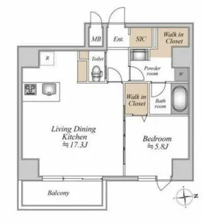 GLAM STELLA松屋町【201号室】の間取り