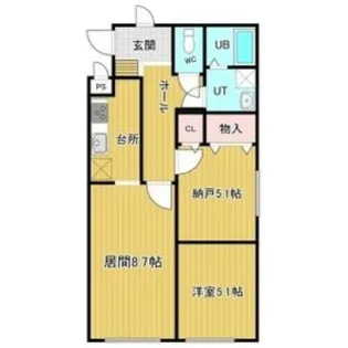 リバティ湯浜【303号室】の間取り