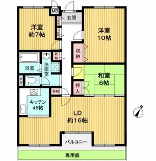 ジェイ・プライド苦楽園【1階】の間取り