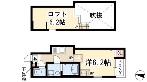 ハーモニーテラス川名町Ⅱ【2階】の間取り