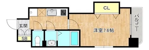 Luxe玉造Ⅱ【7階】の間取り