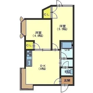 北海道函館市五稜郭町【アパート】の間取り