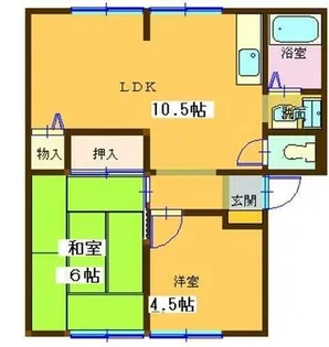 カサベルデA棟【102号室】の間取り