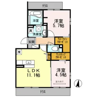 パルクソレイユ Ⅱ・Ⅲ Ⅱ【1階】の間取り